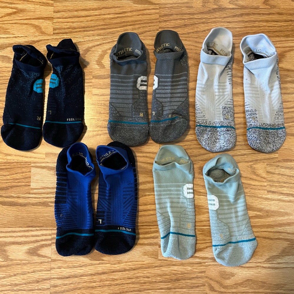 (5) Stance Feel 360 Athletic Tab Multi Men's Large(9-13)